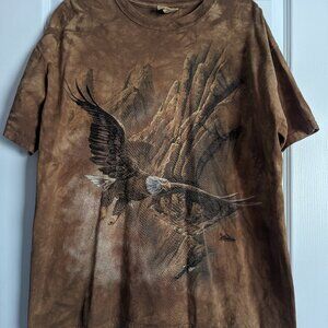 Vintage 1996 The Mountain Ted Blaylock Majestic Eagle Wilderness Scene Shirt
